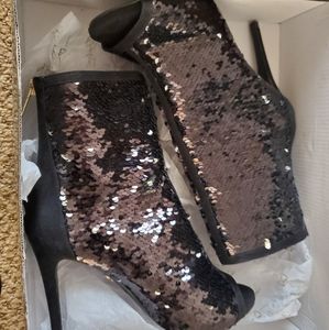 New sequined open toe heels